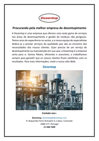 Procurando pela melhor empresa de desentupimento