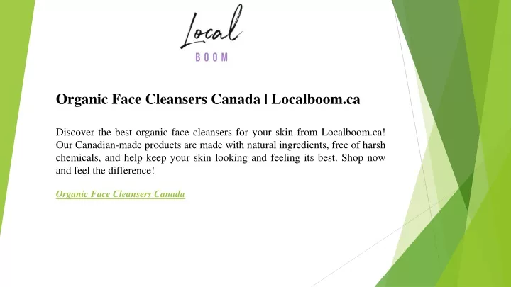 organic face cleansers canada localboom