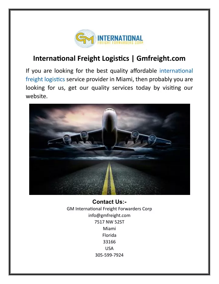 international freight logistics gmfreight com
