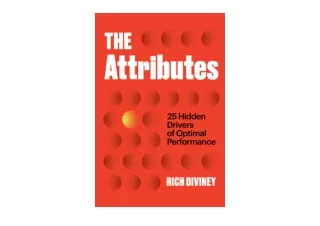 PDF read online The Attributes 25 Hidden Drivers of Optimal Performance for andr