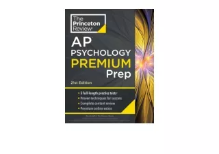 Kindle online PDF Princeton Review AP Psychology Premium Prep 21st Edition 5 Pra