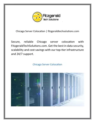 Chicago Server Colocation  fitzgeraldtechsolutions