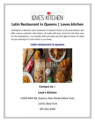 Latin Restaurant in Queens   Loves.kitchen