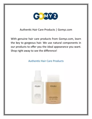 Authentic Hair Care Products  Gomyz