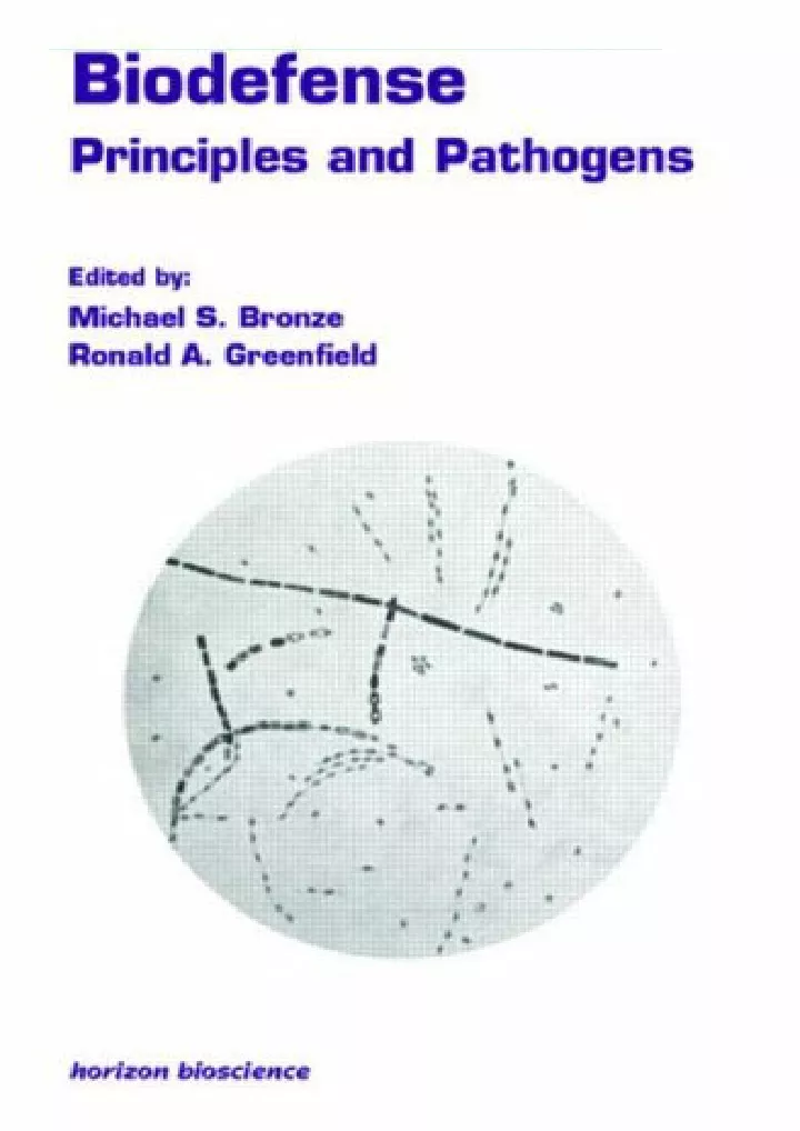 biodefense principles and pathogens download
