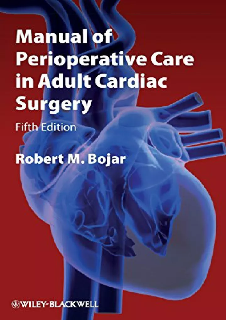 manual of perioperative care in adult cardiac