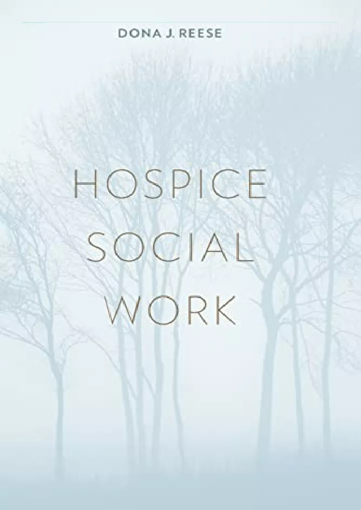 hospice social work end of life care a series