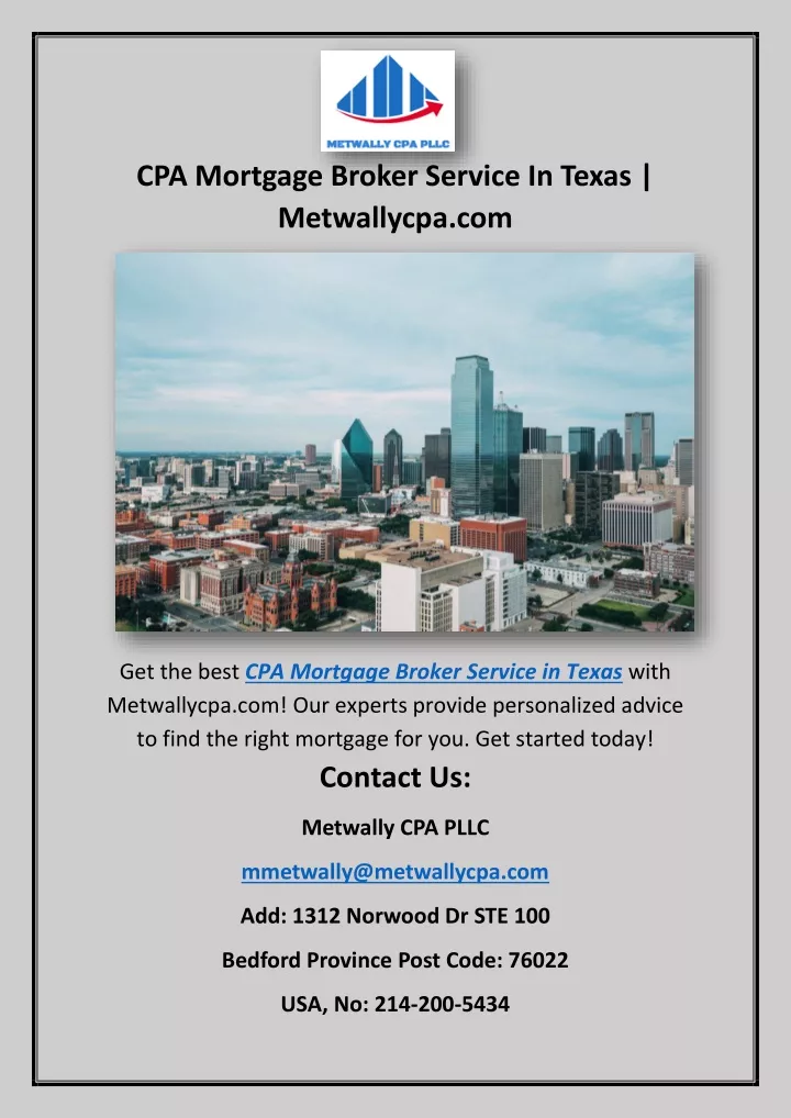 cpa mortgage broker service in texas metwallycpa