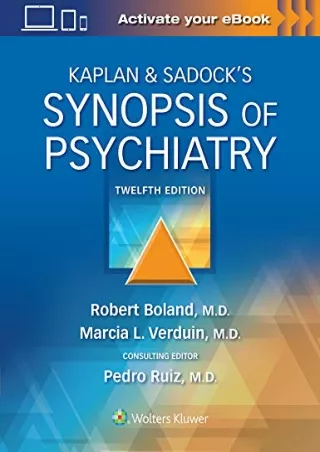 PDF/READ/DOWNLOAD Kaplan & Sadock’s Synopsis of Psychiatry bestseller