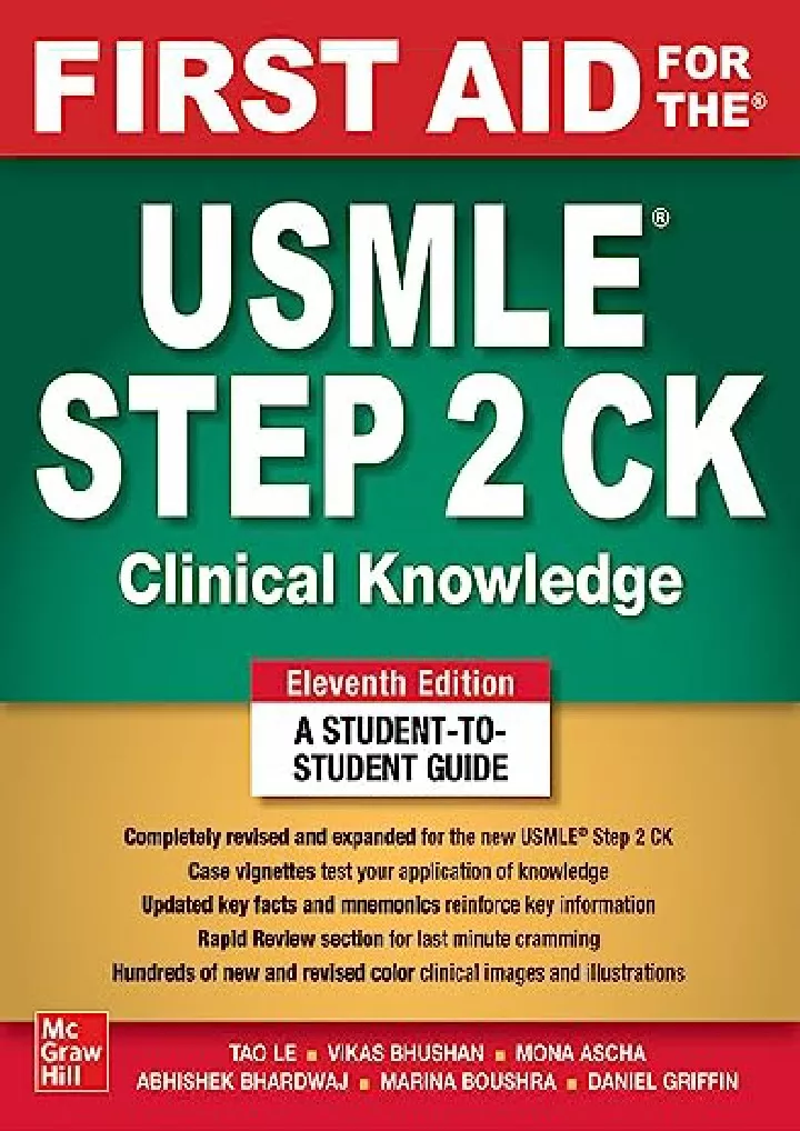 first aid for the usmle step 2 ck eleventh