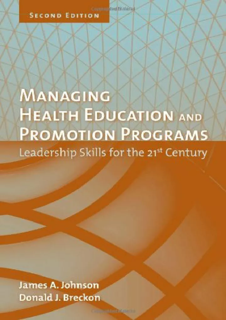 managing health education and promotion programs