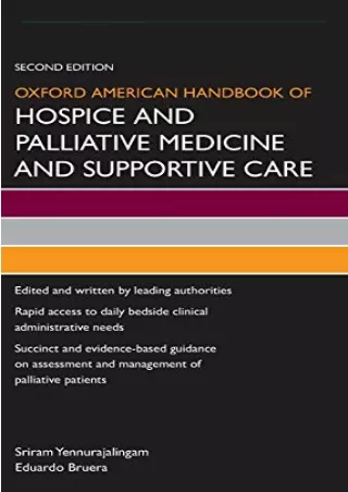 Download Book [PDF] Oxford American Handbook of Hospice and Palliative Medicine