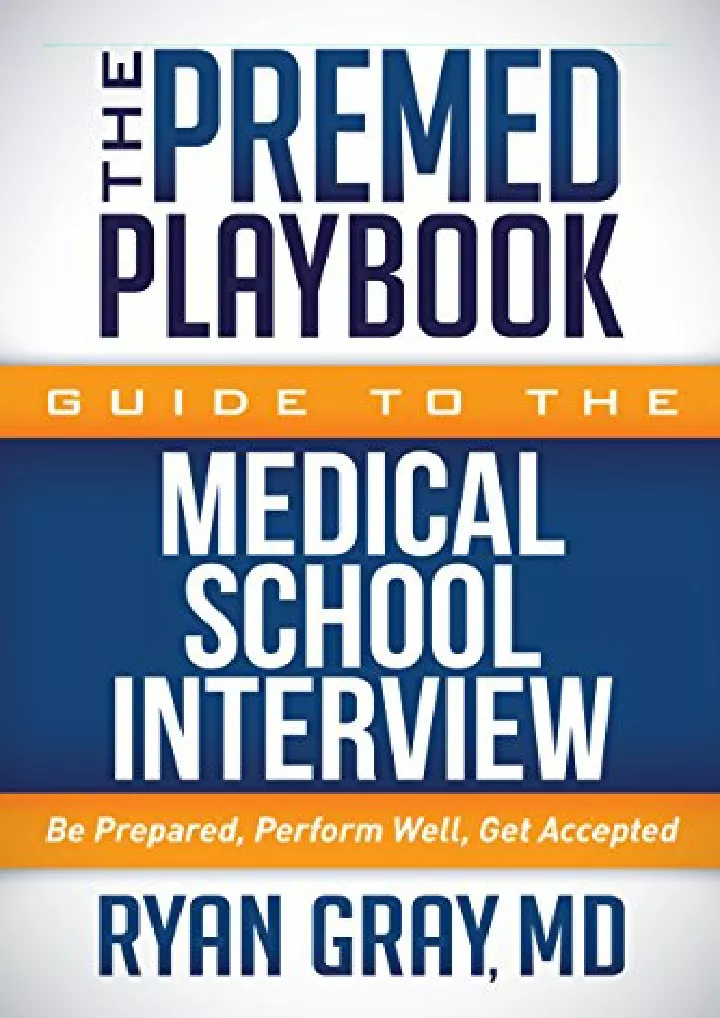 the premed playbook guide to the medical school