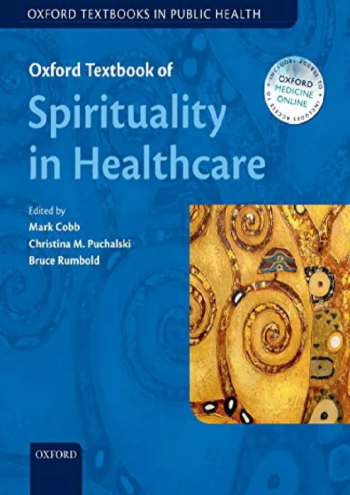 oxford textbook of spirituality in healthcare