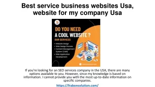 Best service business websites Usa, website for my company Usa