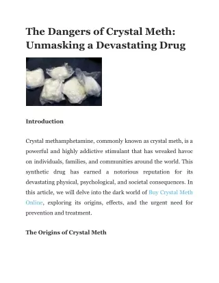 The Dangers of Crystal Meth_ Unmasking a Devastating Drug