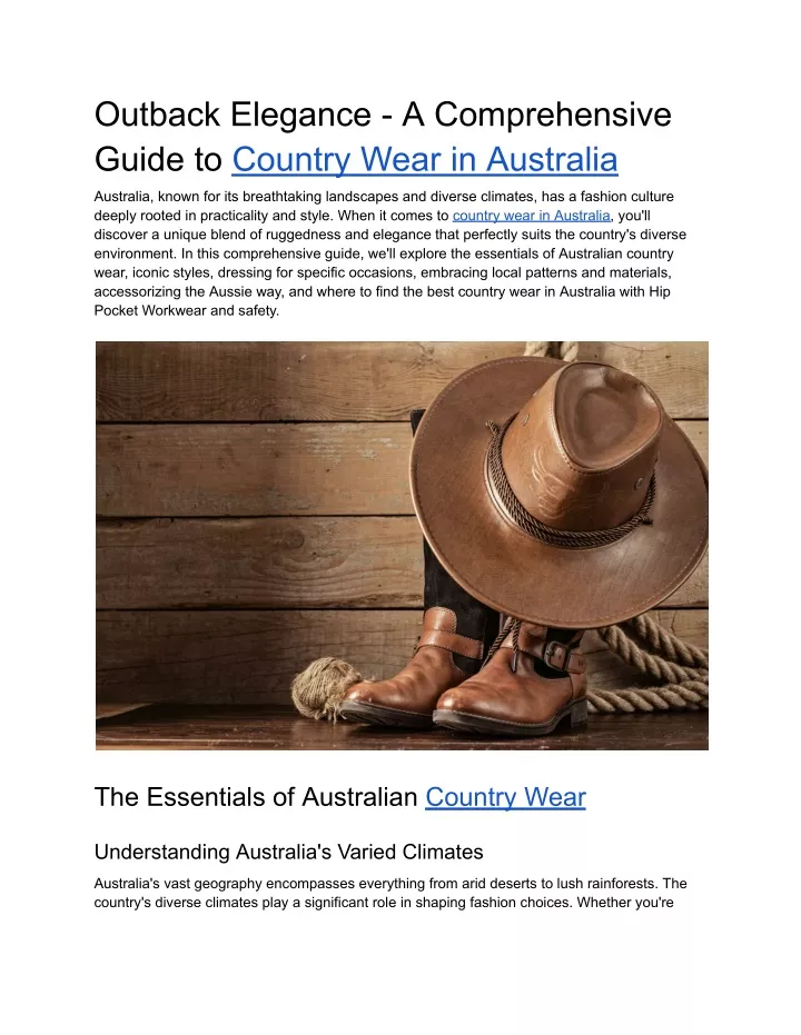 outback elegance a comprehensive guide to country
