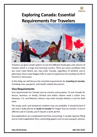 exploring canada essential requirements