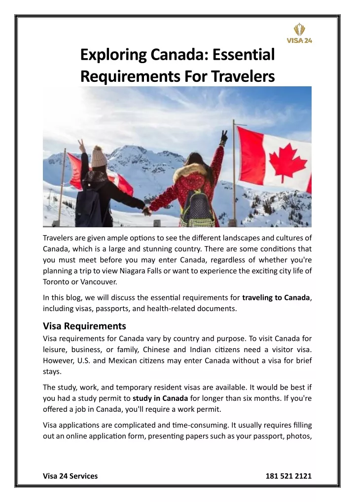 exploring canada essential requirements