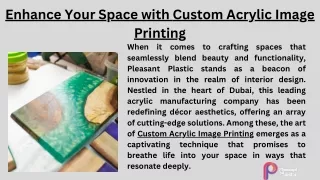 Enhance Your Space with Custom Acrylic Image Printing
