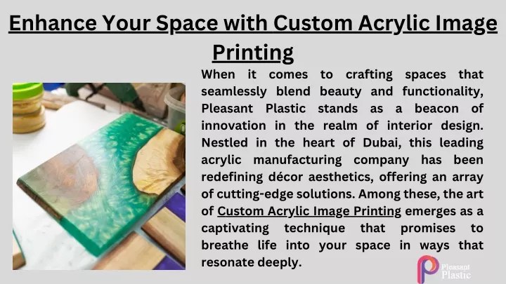 enhance your space with custom acrylic image