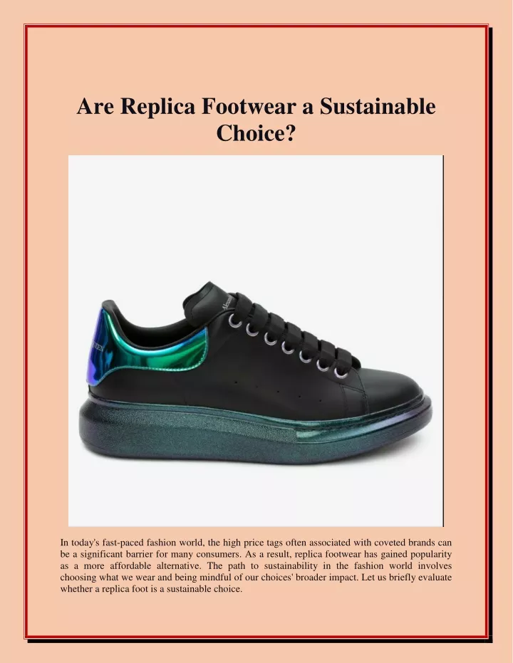 are replica footwear a sustainable choice