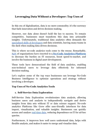 leveraging data without a developer top uses of