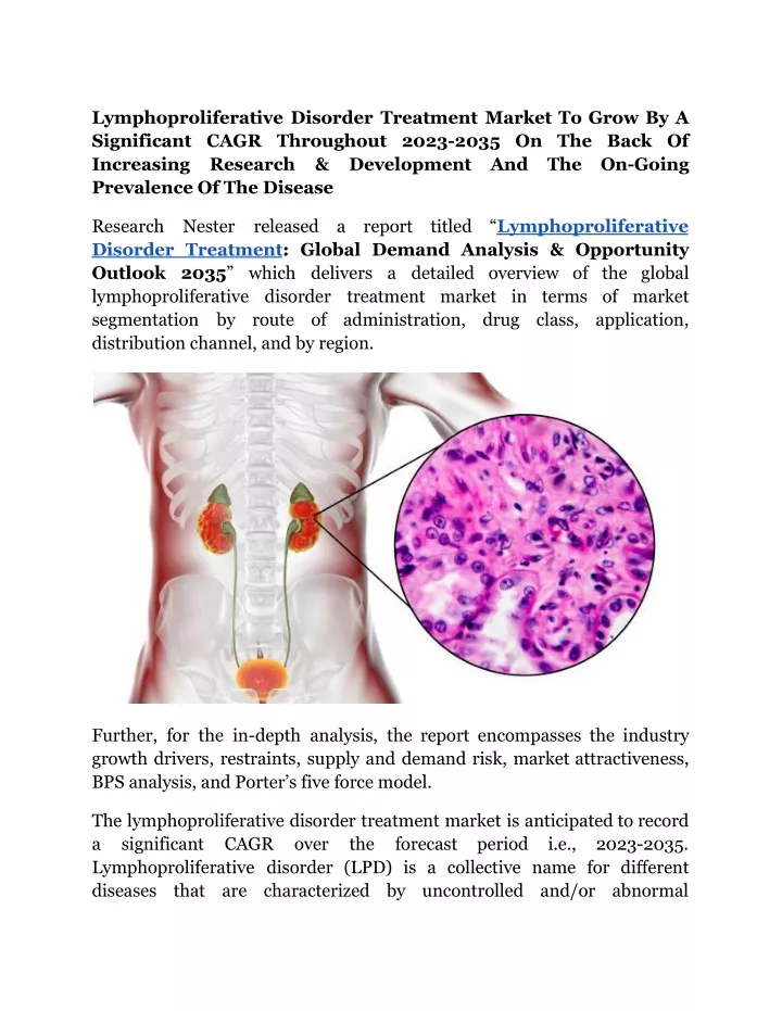 lymphoproliferative disorder treatment market