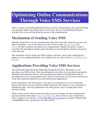 optimizing online communications through voice