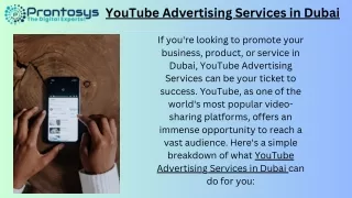 YouTube Advertising Services In Dubai - Prontosys UAE