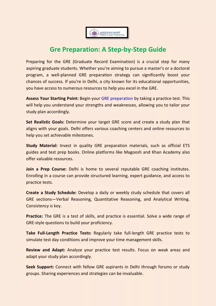 gre preparation a step by step guide