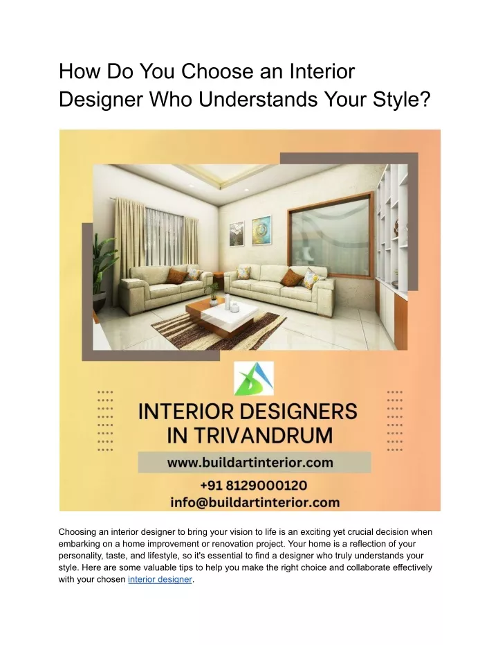 how do you choose an interior designer