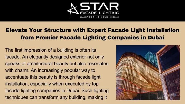 elevate your structure with expert facade light