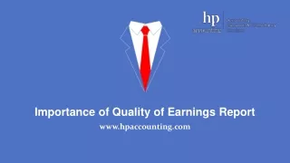 Importance of Quality of Earnings Report