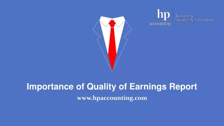 importance of quality of earnings report