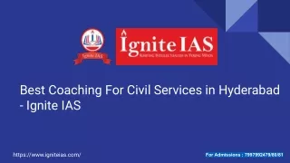 Best Coaching For Civil Services in Hyderabad - Ignite IAS