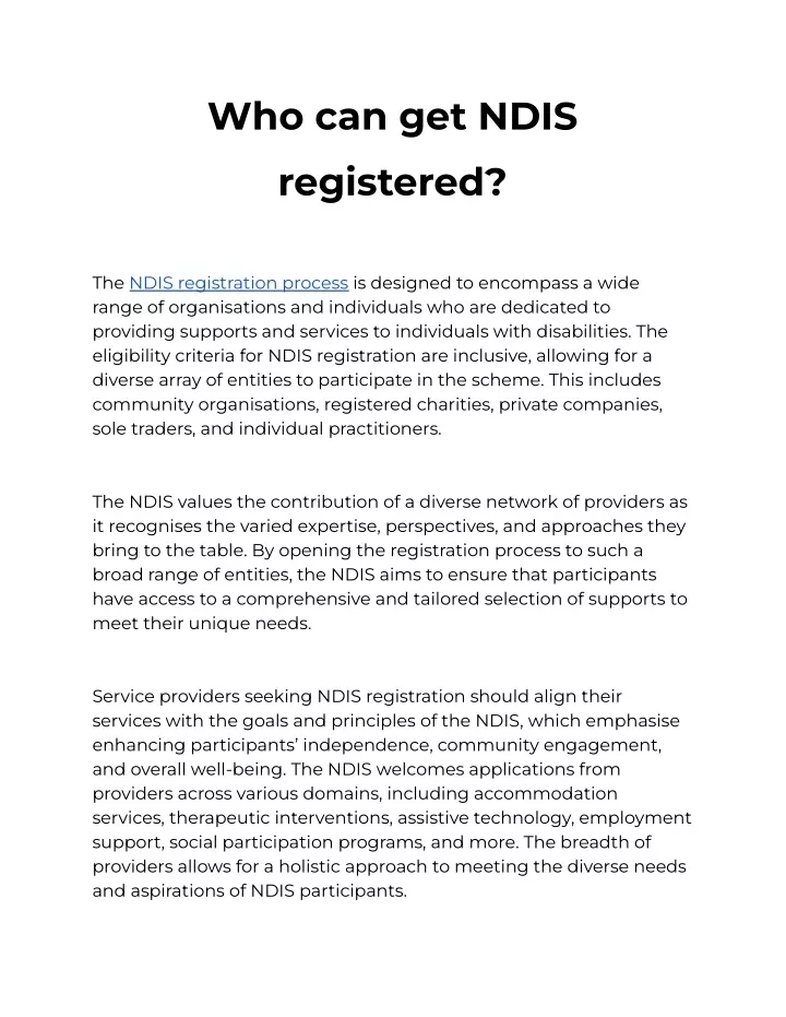 who can get ndis registered