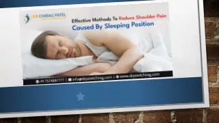 Effective Methods To Reduce Shoulder Pain Caused By Sleeping Position
