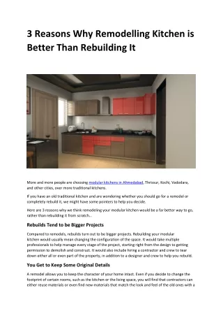 3 Reasons Why Remodeling Kitchen is Better Than Rebuilding