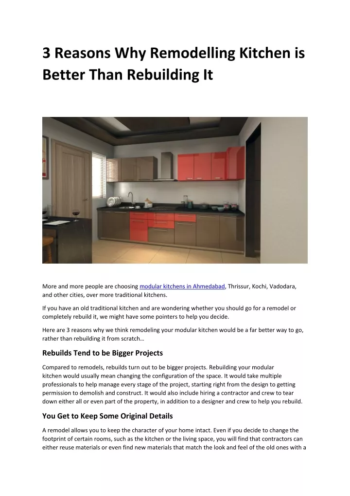 3 reasons why remodelling kitchen is better than