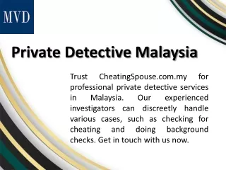 Private Detective Malaysia