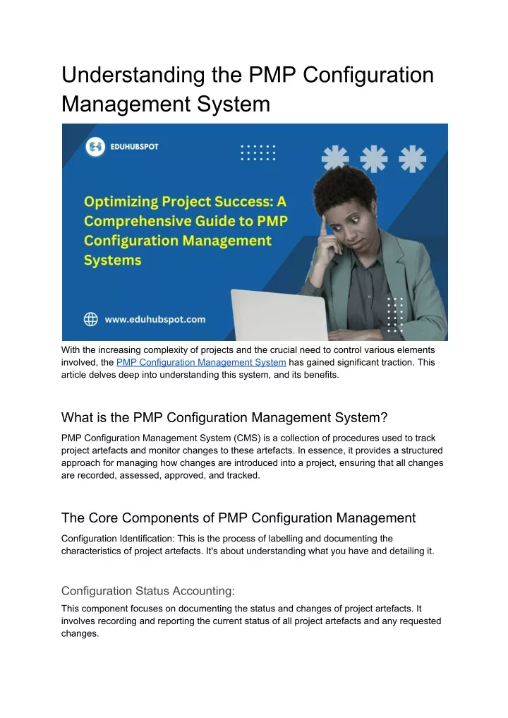 understanding the pmp configuration management