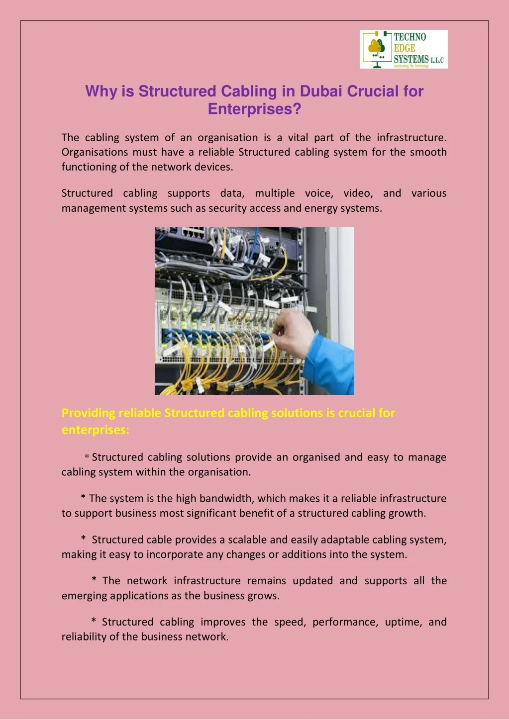 PPT - Why is Structured Cabling in Dubai Crucial for Enterprises ...