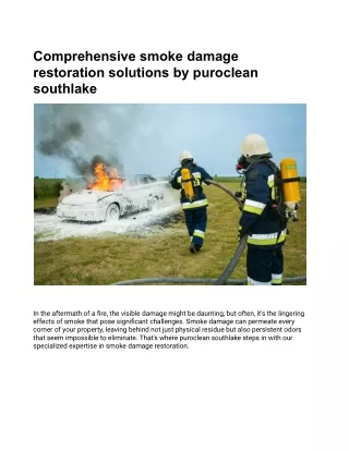 Comprehensive smoke damage restoration solutions by puroclean southlake