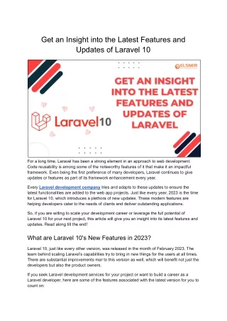 get an insight into the latest features