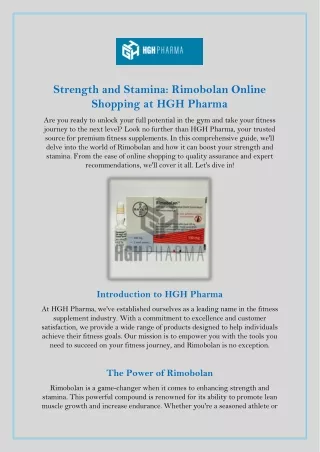 Buy Rimobolan Online-HGH Pharma