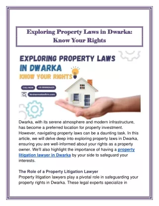 Exploring Property Laws in Dwarka_ Know Your Rights