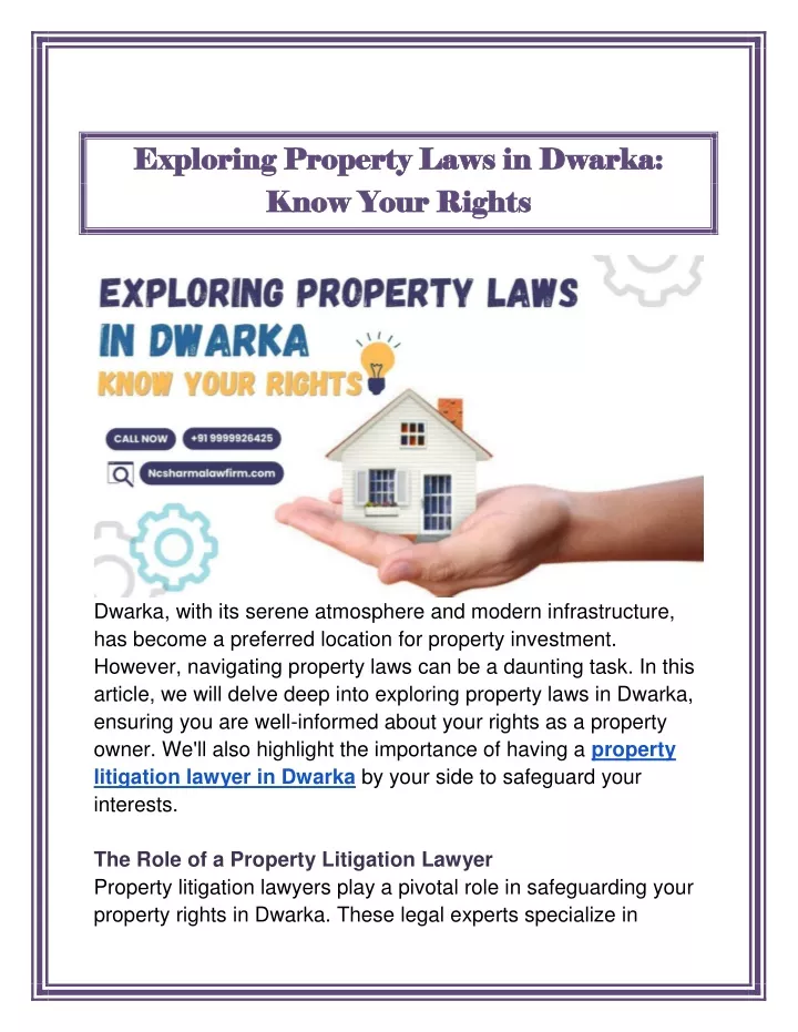 exploring property laws in dwarka exploring