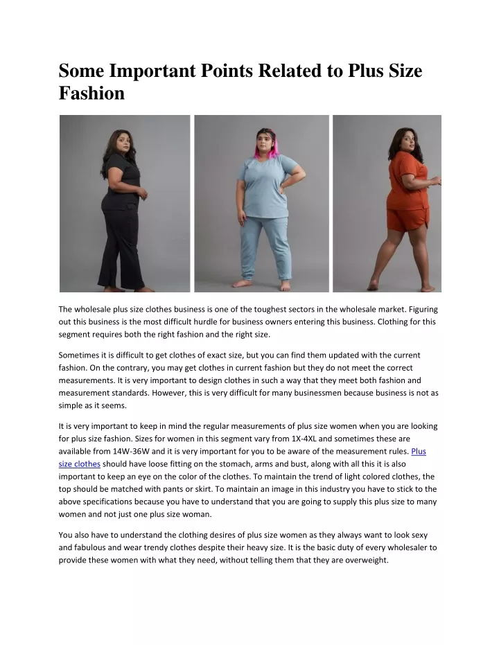 some important points related to plus size fashion