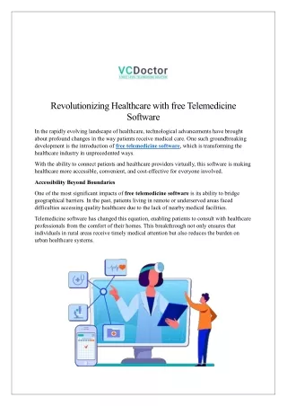 Revolutionizing Healthcare with free Telemedicine Software